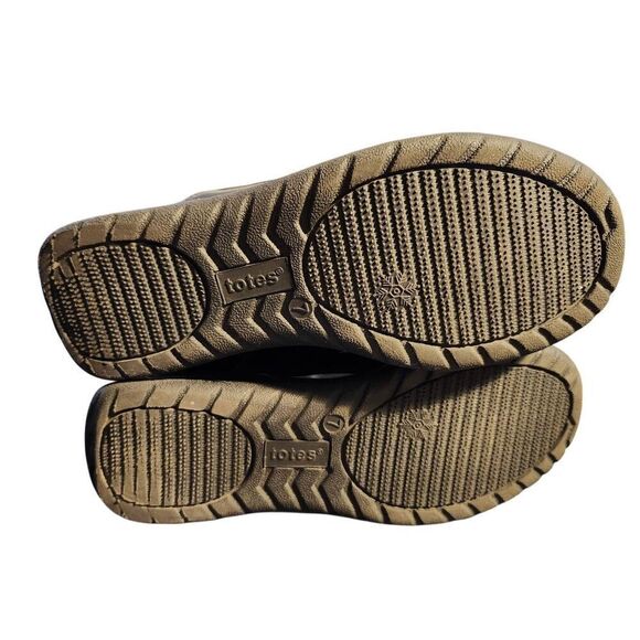 Totes Bella Boots WMS 7 MED Ankle Quilted Boots Black Faux Fur Leather Side Zip. - Picture 5 of 6